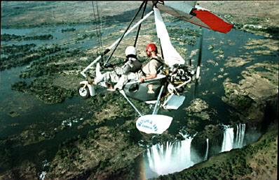 Victoria Falls from a microlight
